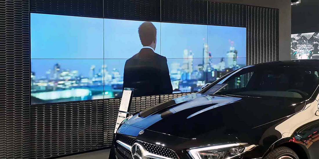 MERCEDES BENZ showroom with AG Neovo video wall displays_03