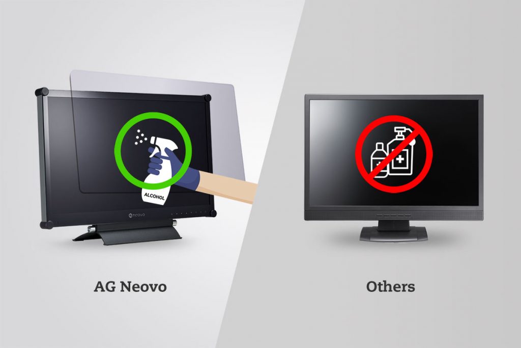 AG Neovo's security monitors with NeoV™ optical hard glass screens.The screens also prevent dust and water from seeping in between the panel and the glass screen.