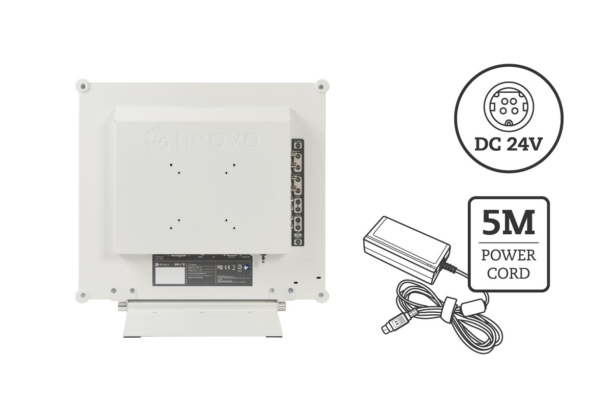 DR-17E dental monitor provides DC 24V Medical-grade Power Adapter