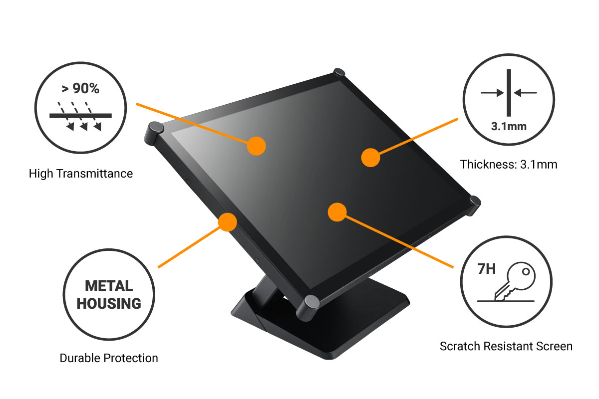 TX-1502 touch screen monitor's Durable and Scratch Resistant