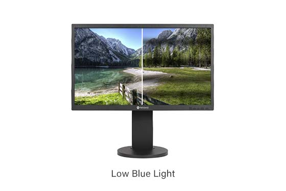 LH-24 ergonomic monitor features eye comfort.