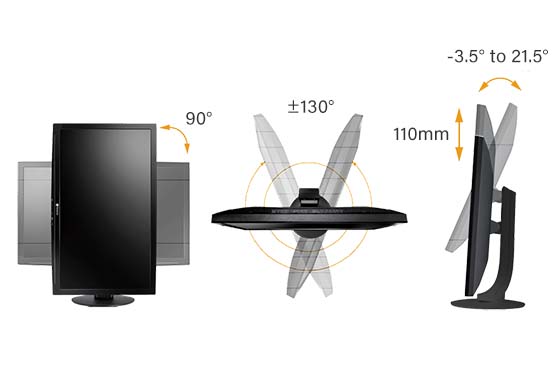 LE-24E ergonomic monitor features ergonomic stand design.