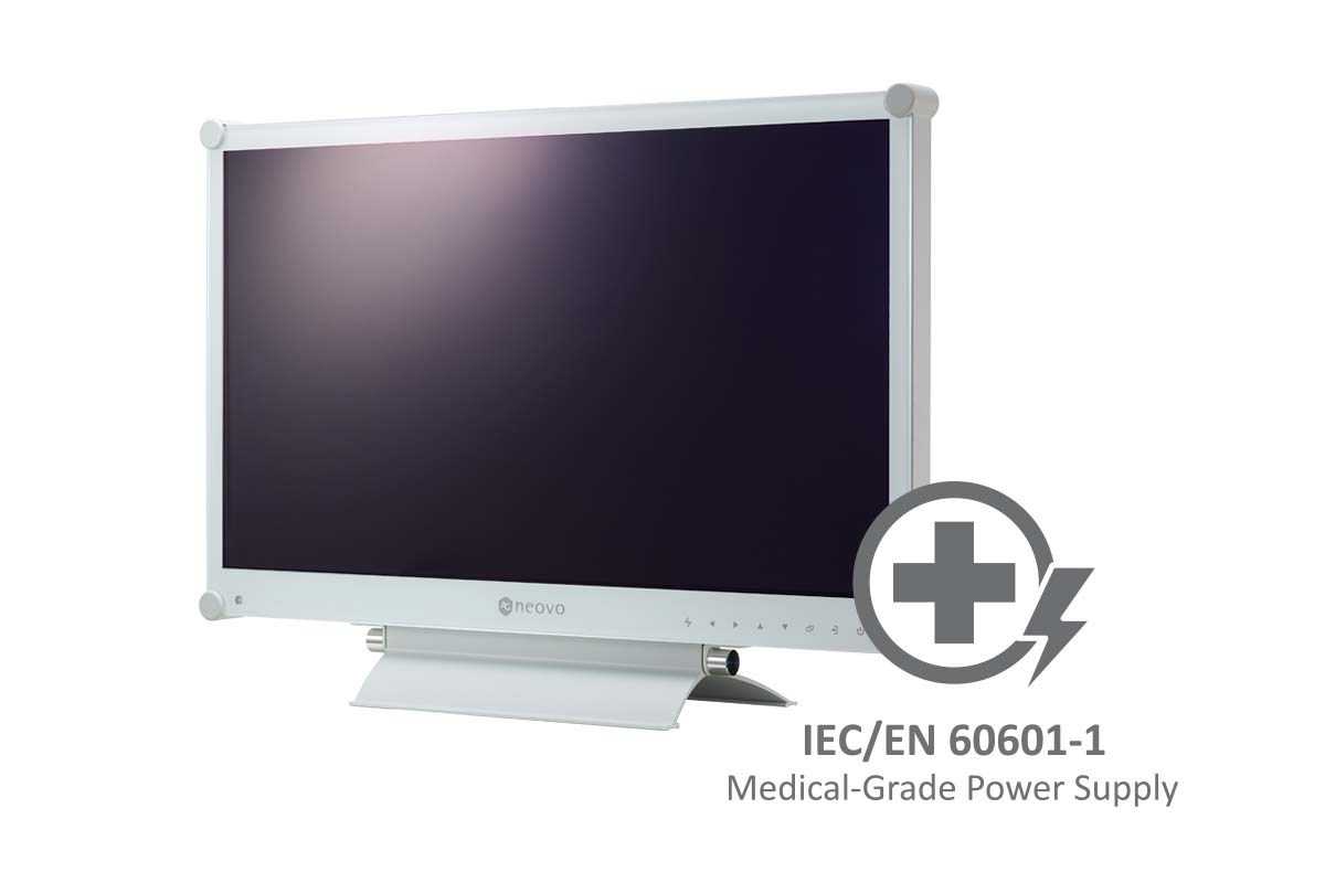 AG Neovo MX-24 dicom monitor is using medical power supply with IEC / EN60601-1 certified