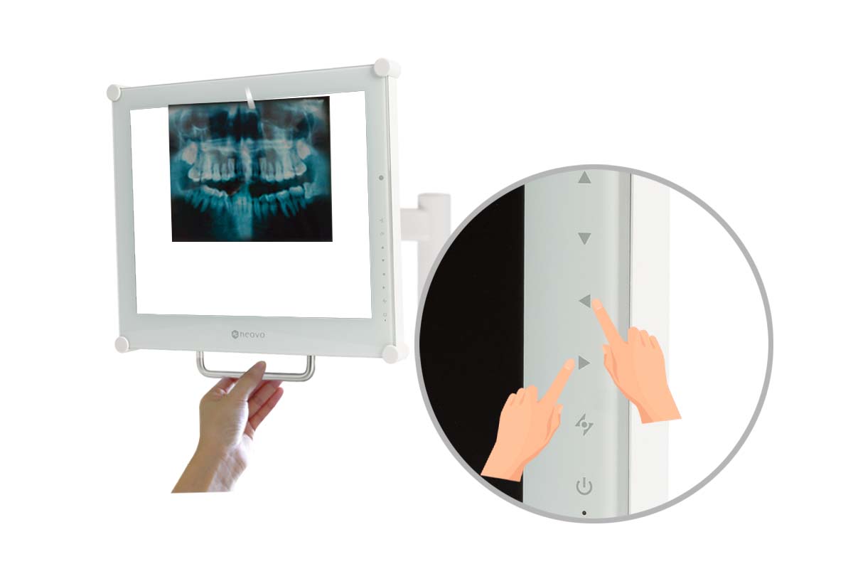 DR-series dental monitor features X-ray viewing mode