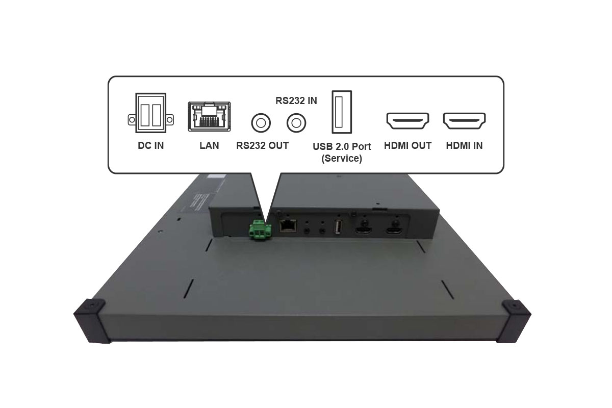 The TBX-2201 onboard display for passenger information systems with versatile connectivity for signal transmission and display management. 