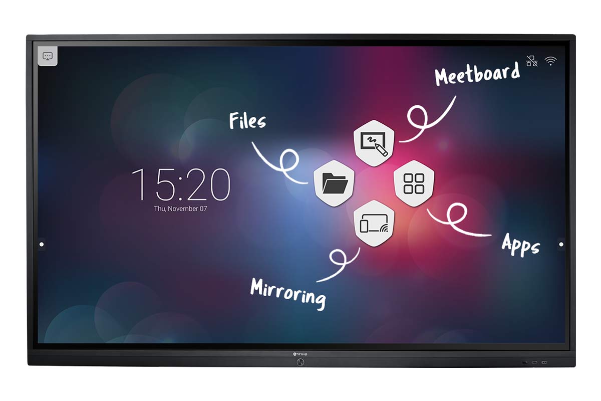 The intuitive user interface of Meetboard IFP-Series interactive displays.