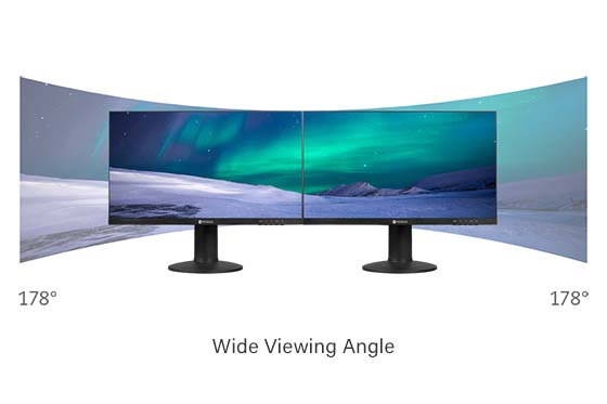 FS-Series bezel less monitors feature 3-sided frameless bezel and Wide Viewing