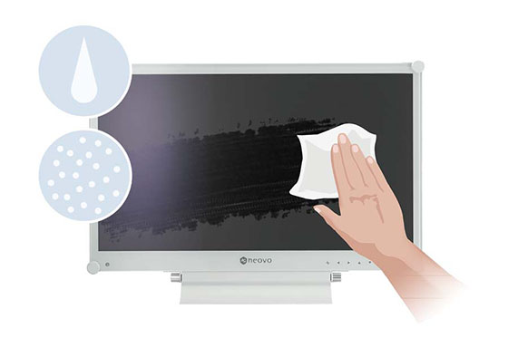MX-Series DICOM monitor is water and dust proof for Easy-to-Clean