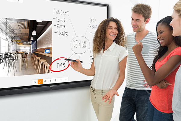 Interactive flat panel display for group discussion