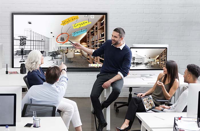 Meetboard IFP-Series interactive flat panel display is used for team collaboration