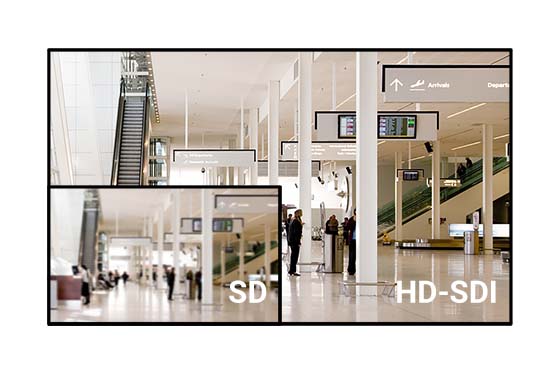 HX-24G SDI monitor with BNC connectivity supports HD-SDI and 3G-SDI standards at Full HD image quality
