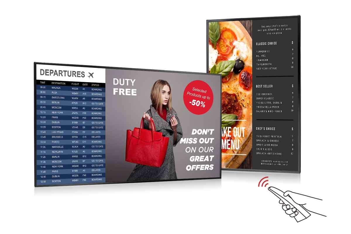QM-Series digital signage displays can do content playback settings by remote control