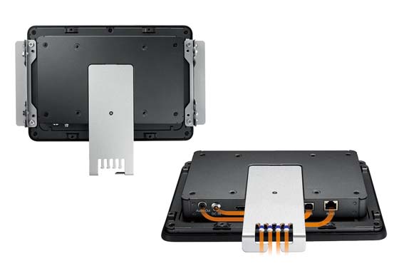 TX-10 touch screen with external open frame bracket and cable management design