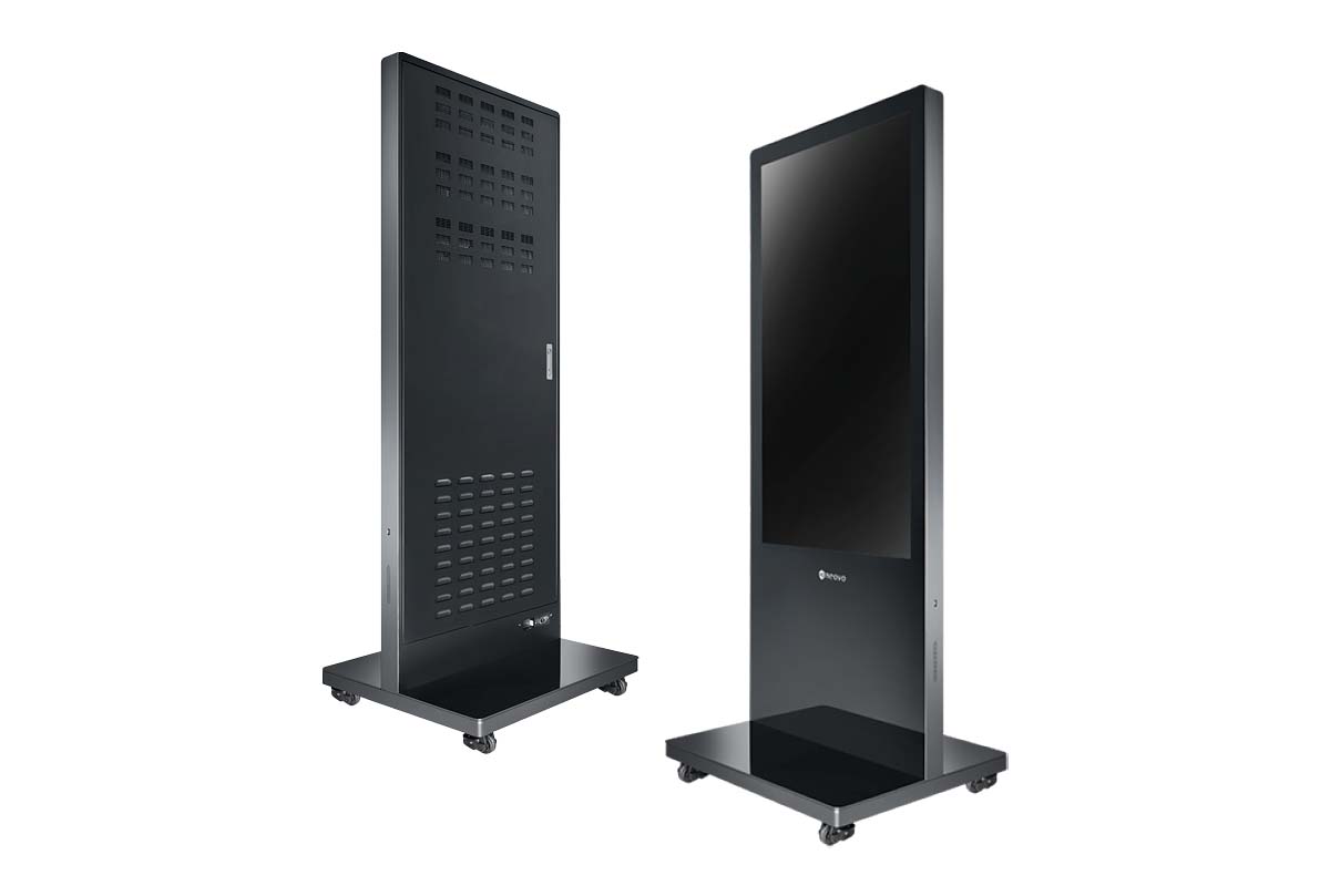 Two pieces of PF-Series free standing kiosk displays