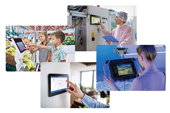 TX-10 touch screen monitor can be flexibly mounted for the various application environment