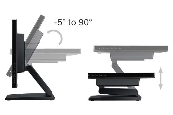 TM-Series touch screen monitors with an ergonomic monitor stand facilitate public access