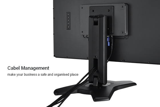 TX-2401 with cable management to keep cables organized