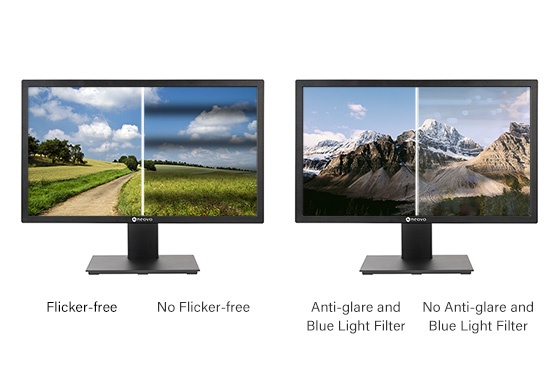 24-Inch Full HD Monitor features flicker-free and blue light filter eye care technology