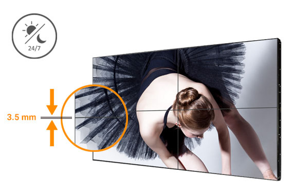 PN-55D3 is a 3.5 bezel-to-bezel video wall display