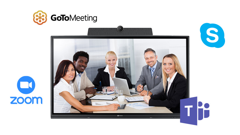 Meetboard 3 interactive display is compatible with third-party video conferencing apps