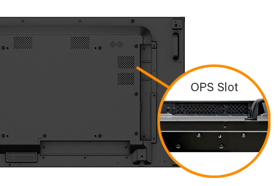 PN-55D3 video wall display is embedded with an OPS slot