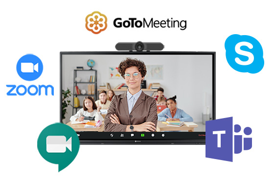 Meetboard 3 interactive display is compatible with third-party video conferencing apps