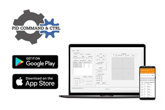 PID Command & Ctrl is a free display management software with Android Google Play and iOS App Store downloads