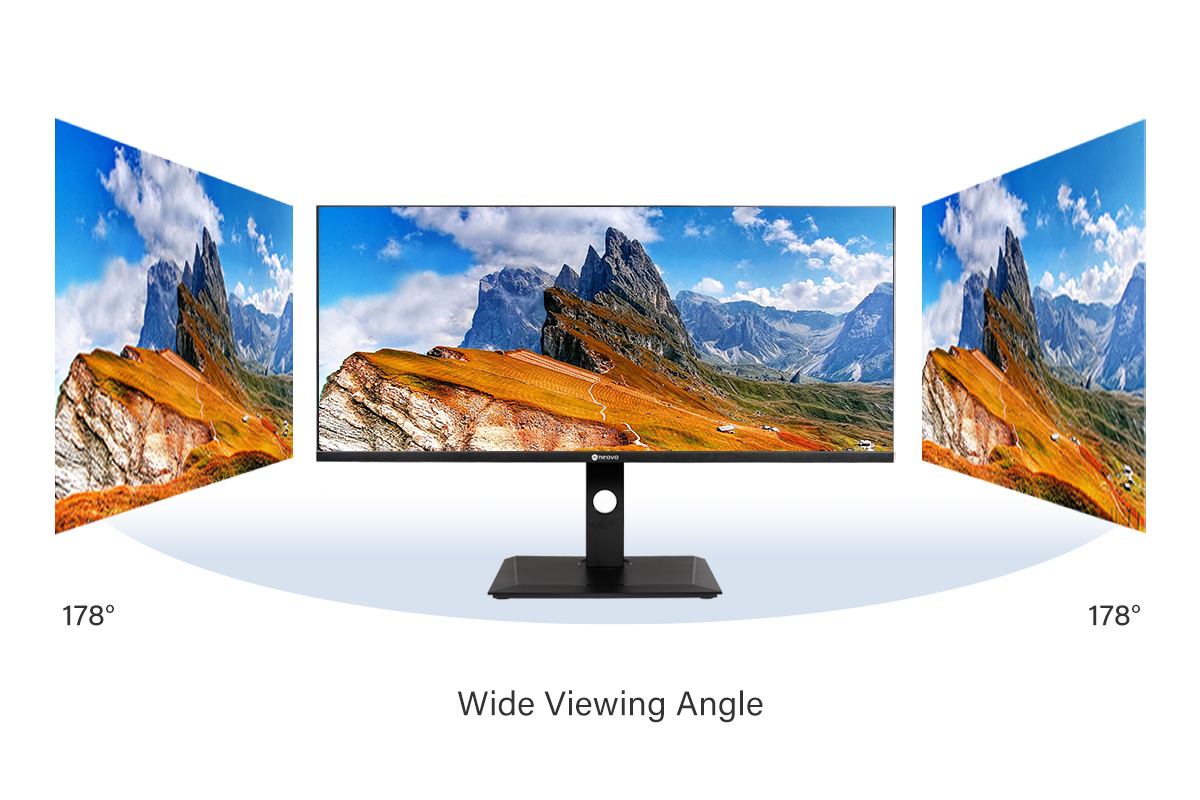 DW3401 USB-C Ultrawide monitor adopts IPS wide viewing angle