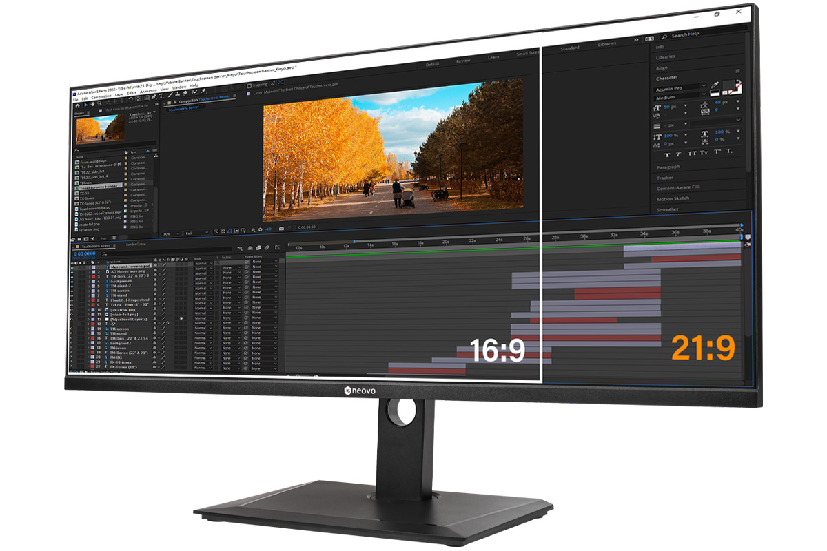 DW3401 USB-C ultrawide monitor features 21:9 aspect ratio