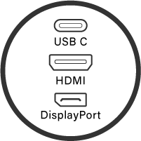 USB-C, HDMI, Displayport icon