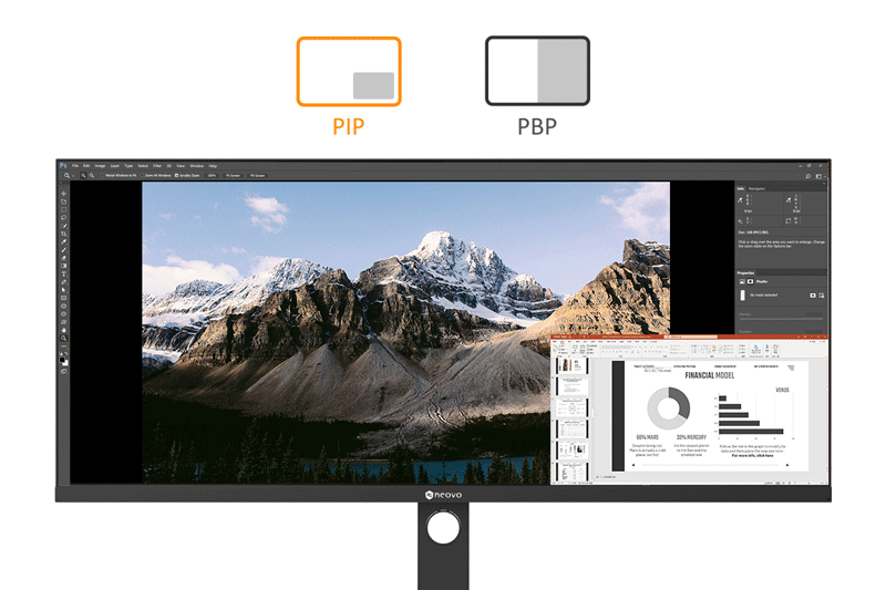 EM3401UQC USB-C monitor supports PIP/ PBP