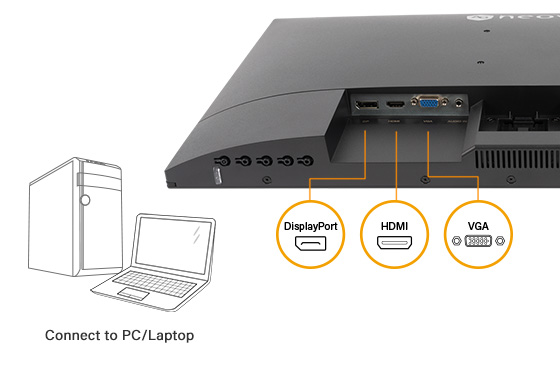 AG Neovo MH2702 27'' LCD monitor integrates VGA, HDMI and DisplayPort inputs