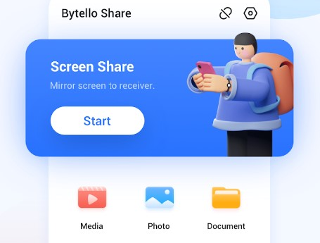 Software 1 Bytello Share App UI Screenshot