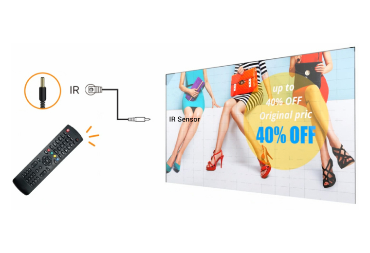 PN-46D2 ultra-narrow bezel video wall display features IR looping.