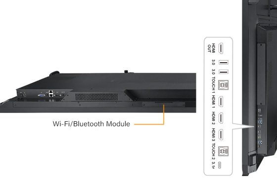 Meetboard interactive displays for business provide versatile I/O ports and Wi-Fi/Bluetooth module