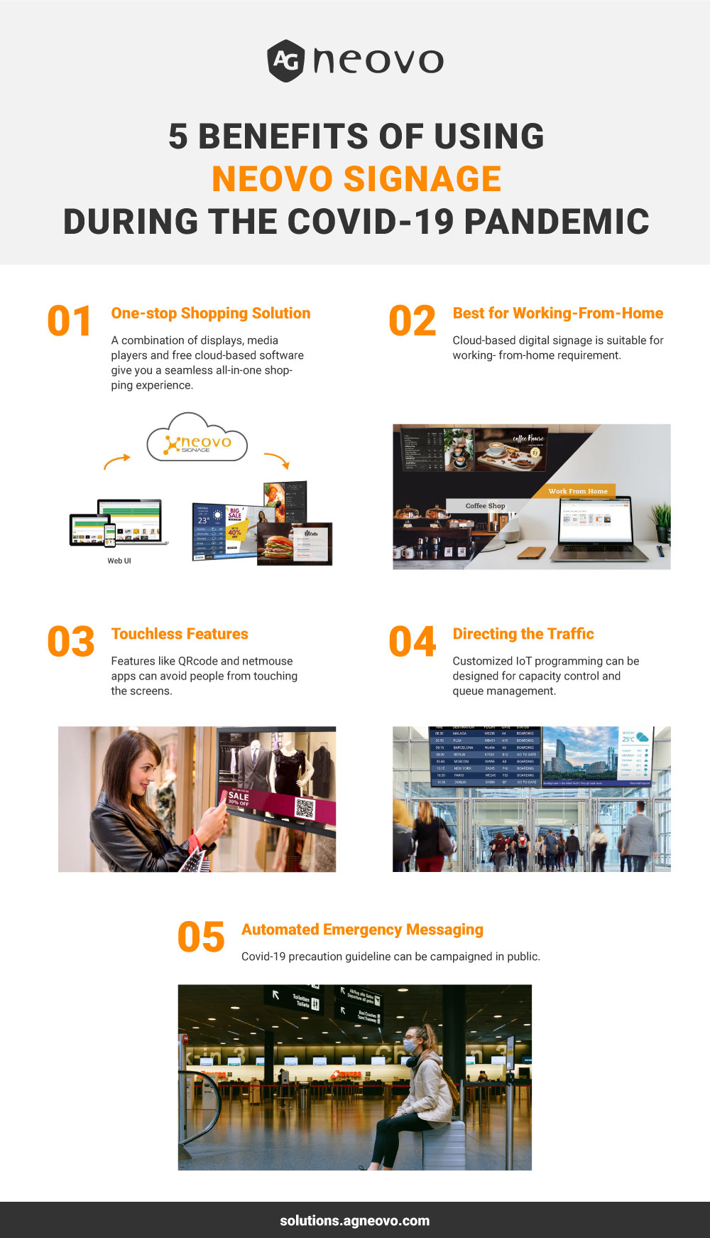 Infographic_5 Benefits of using Neovo Signage interactive digital signage solution