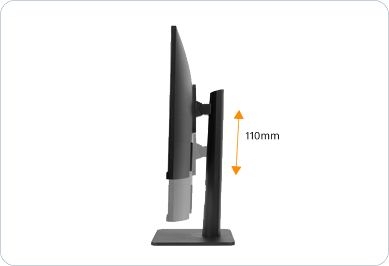 MH2403 24'' LCD monitor supports 110mm height adjustment