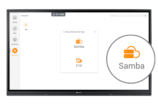 The Samba portal on Meetboard interactive displays for education