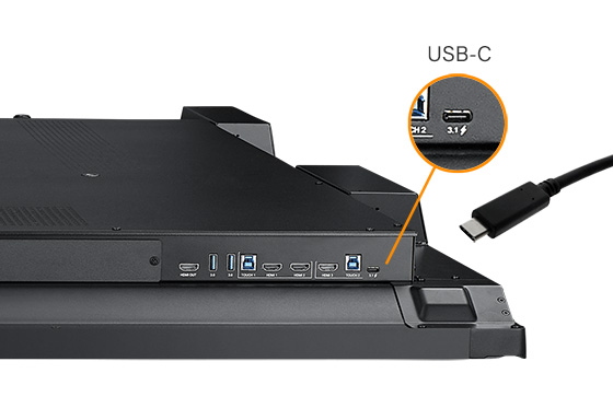 Meetboard interactive displays for business provides a USB-C connectivity