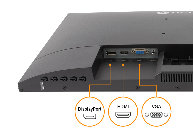 MH2403 24'' LCD monitor integrates HDMI, DisplayPort and VGA inputs