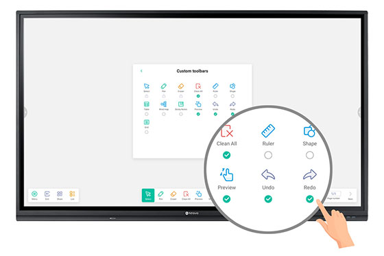 Meetboard Whiteboard App has custom toolbars settings