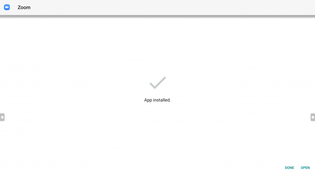 Zoom app installed on Meetboard  