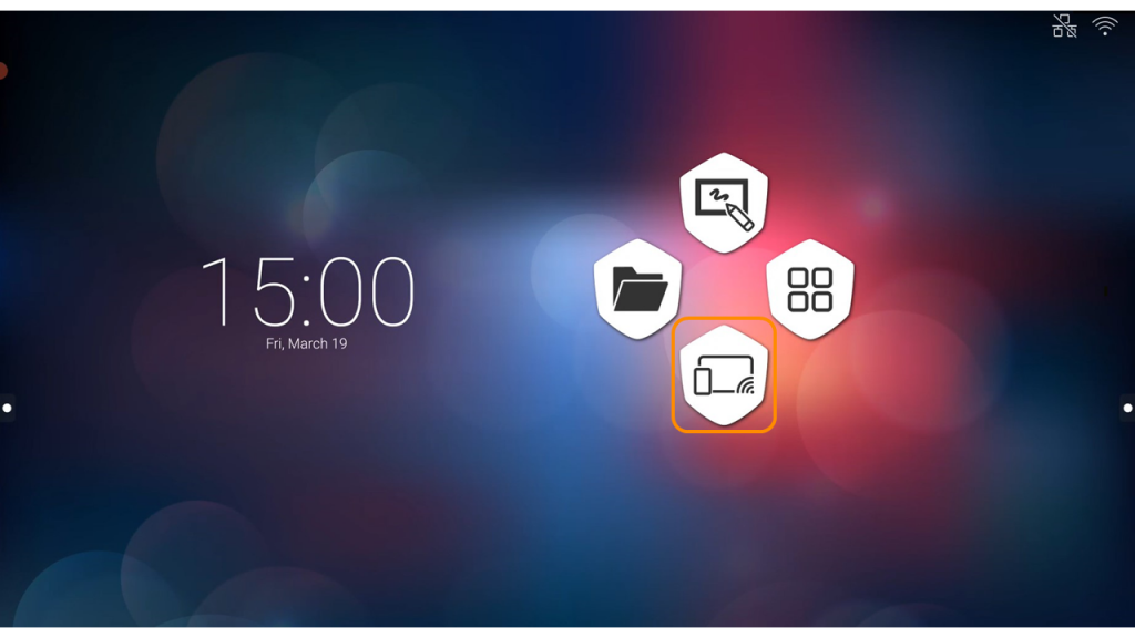 screen mirroring icon on Meetboard home screen launcher