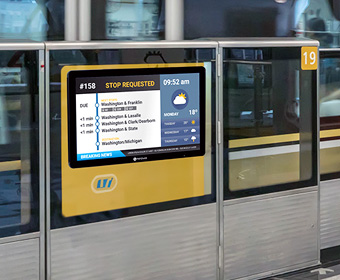 電車月台閘門安裝 AG Neovo 旅客資訊系統液晶顯示器_手機版