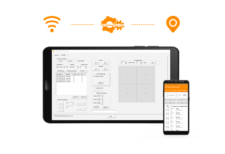 4K Professional digital signage display supports PID software