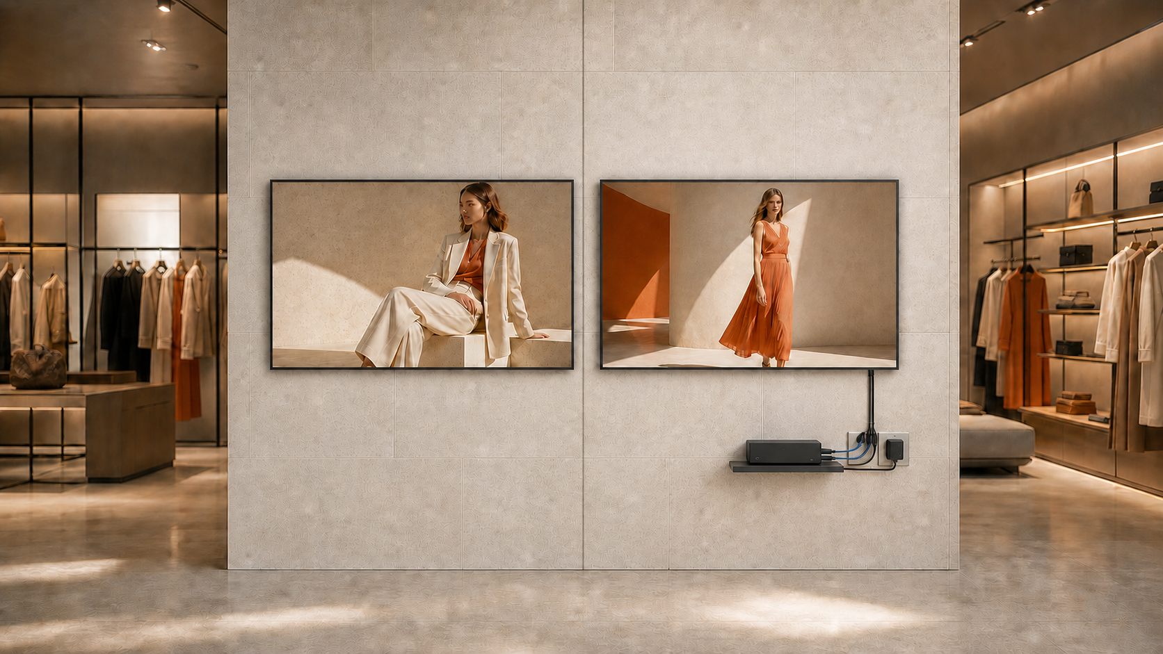 All-in-one digital signage display vs. external media player in a retail installation