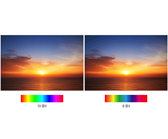 8 bit vs. 10 bit 色深比較圖示_手機版
