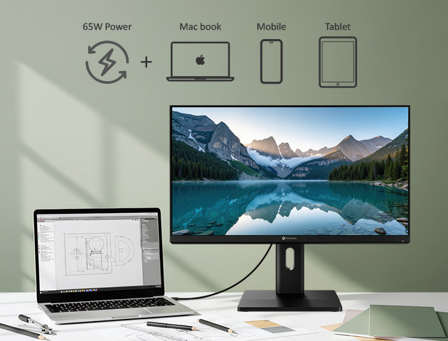 AG Neovo EM2751 27'' 4K Monitor supports USB-C with 65W power delivery