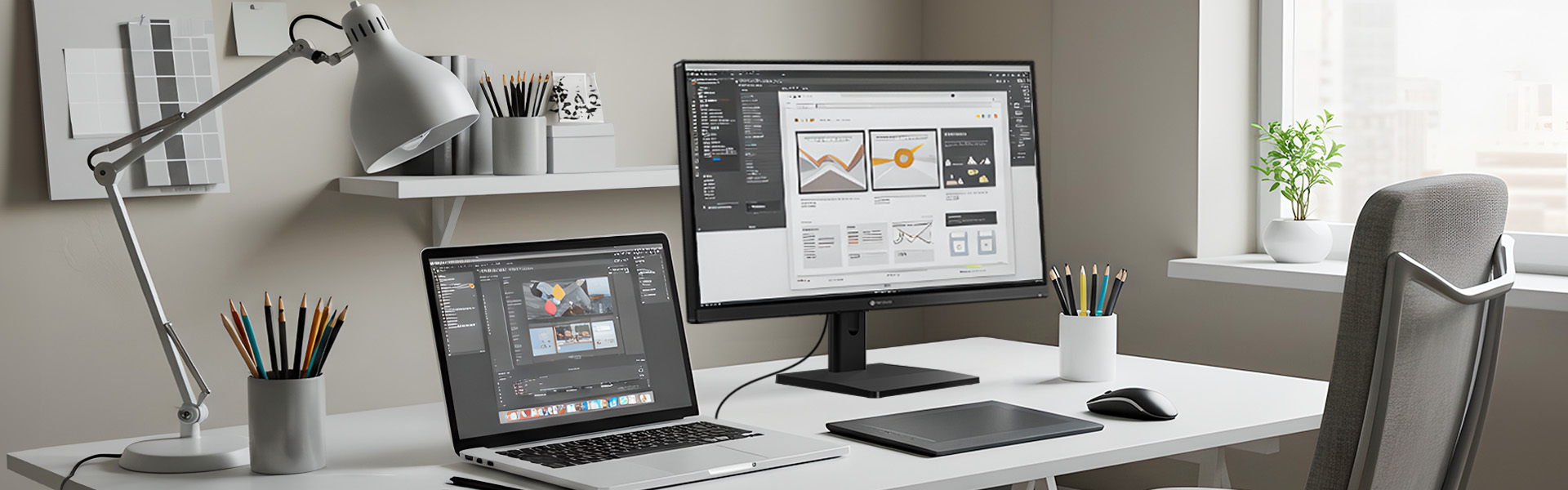 AG Neovo EM2751 27'' 4K Monitor on the desk