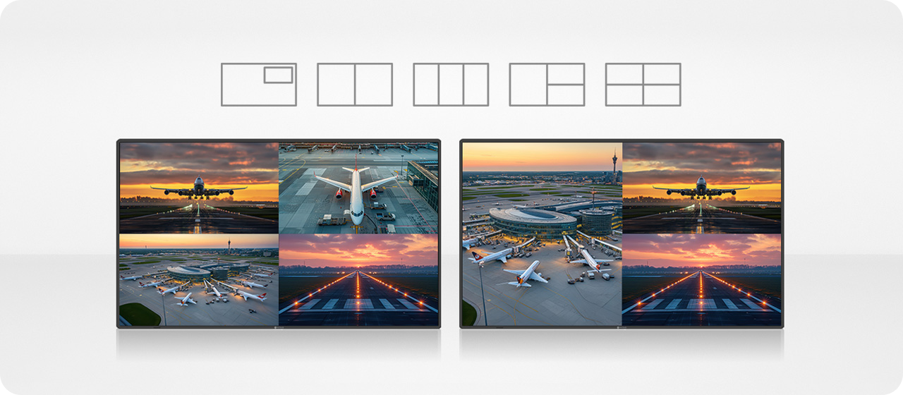 AG Neovo 4 HDMI monitors support PIP and PBP in flexible layout
